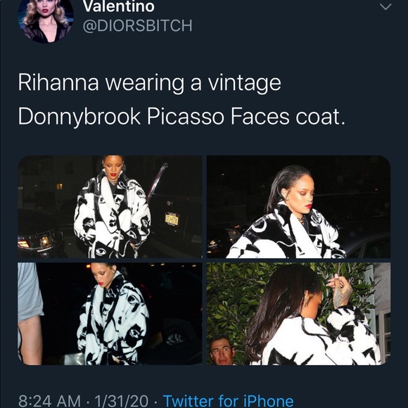 Vintage 80s L Faux Fur Faces Print Wrap Midi Coat - Picture 12 of 16